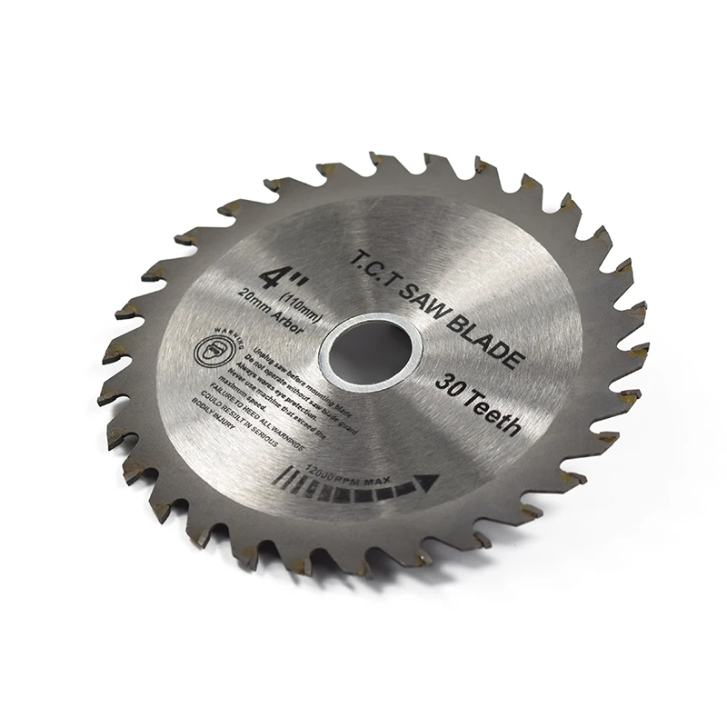 XCAN 1pc 4\'\'(110mm)x20x1.8mm 30Teeth TCT Saw Blade Carbide Tipped Wood Cutting Disc Circular Saw Blade