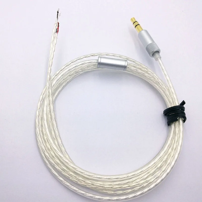1.2m DIY mmcx cable  Replacement Cable 3.5mm Silver plated 5N Copper Upgraded Wire 4 strand  wire cable For Repair HIFI earphone