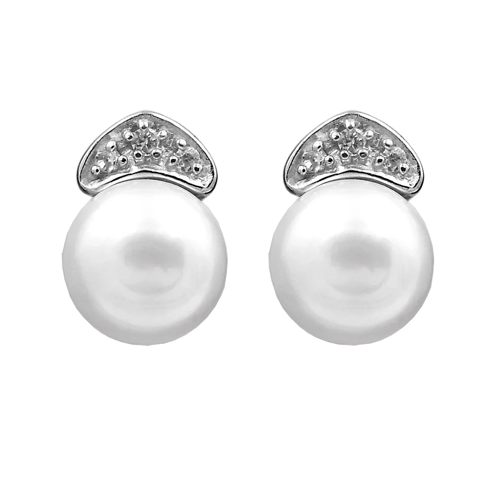 Sinya 925 Sterling Silver Stud Earring With 7.5-8mm AAA Natural Freshwater Pearls Fashion Jewelry Gift for Mother Women Lovers