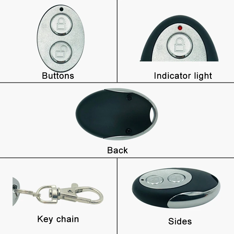 433mhz universal sem fio cópia de código fixo clonagem duplicado controle remoto para porta da garagem portas elétricas (2 peças)