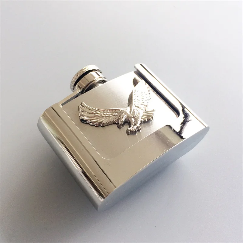 New JEAN\'S FRIEND Classic Fly Eagle 2 oz Stainless Steel Flask Belt Buckle also Stock in US