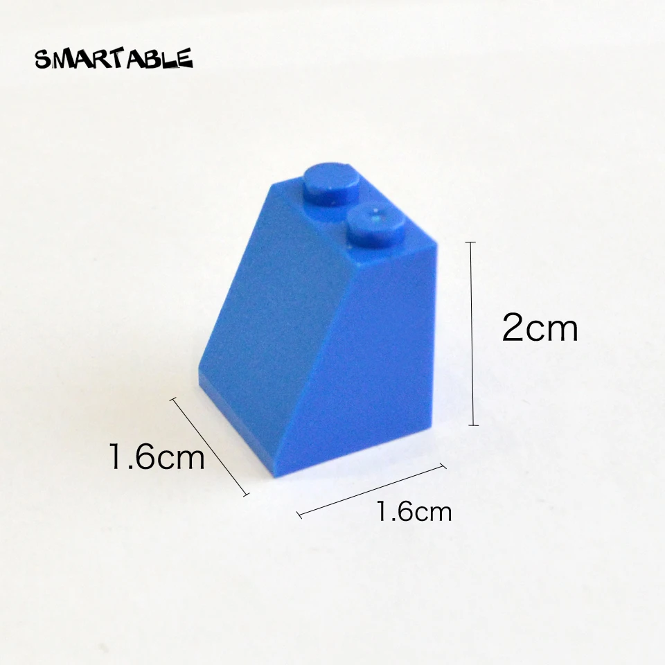 Smartable slope 2x2x2 (65 °) com suporte do parafuso prisioneiro blocos de construção peças diy brinquedos educativos criativos 3678 50 pçs/lote