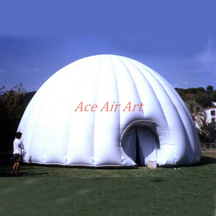 Portable 6m Diameter Inflatable Dome Tent White Marquee Party House with One Door for Event