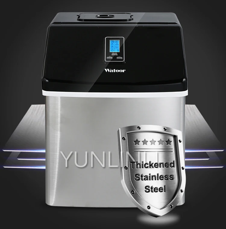 24 الجليد صينية صانع الجليد الكهربائية التجارية والمنزلية الفولاذ المقاوم للصدأ دليل إضافة المياه الجليد ماكينة