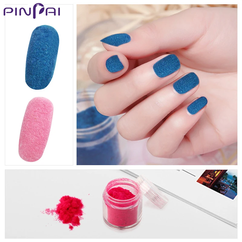 Velvet Glitter Powder Nail Art Soft Touch 10 Colors Nail Glitter Powder Bottled Velvet Matte Effect Manicure Decorations PinPai