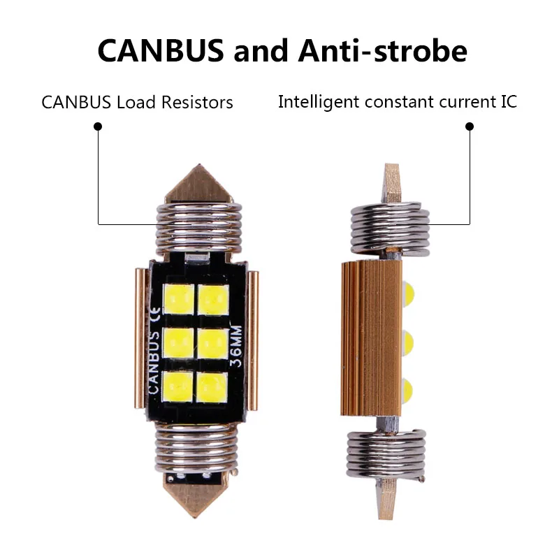 1PCS Nuovo c5w led 31 millimetri 36 millimetri 39 millimetri 41 millimetri 6 SMD 3030 Chip LED Del Festone Della Lampadina luce di Cupola dell'automobile Canbus No Errore Auto Interni Lampada Da Lettura