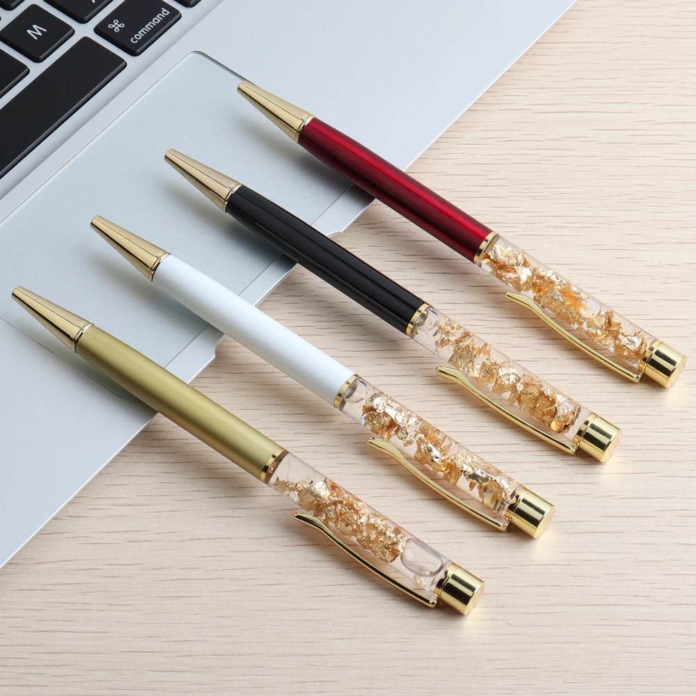 GENKKY Pen Crystal Gradient Ball Pens Exquisite Creative Luxury High-quality Gold Foil Ballpoint Pens Gift Student Supplies