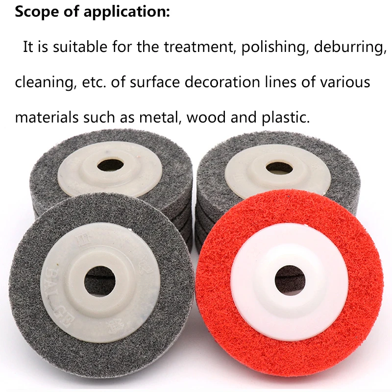 2 Buah Logam Polishing Roda 100*16 Mm Non Woven Abrasive Roda Nylon Serat Abrasive Disc untuk Kayu Logam plastik Alat Penggiling