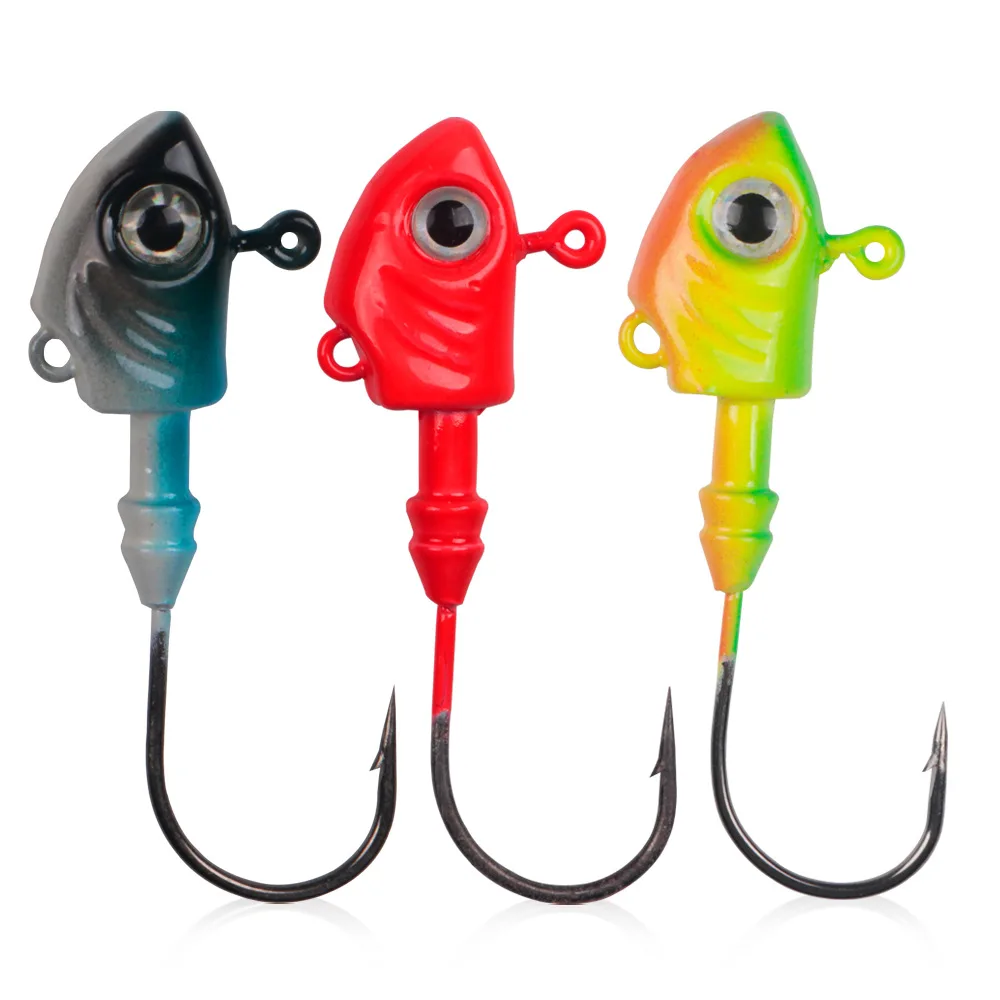 1Pcs Fishing Hooks Lures Fish head lead hook Metal Bait 10g/15g/20g/29g/40g/43g Lead Head Hook Baits Jigging Fishing Accessories