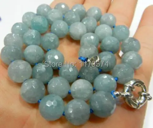 Hot new fashion charming 10mm Faceted Round Aventurine Necklace Hand Made Fashion Jewelry Making Design Christmas gift 18\