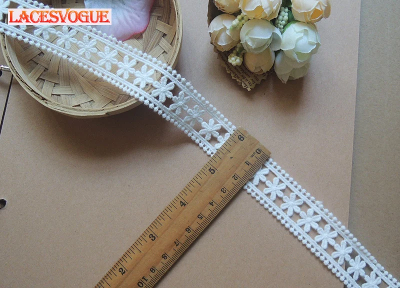 Cotton Embroidery Lace Trim, Patchwork Needlework Sewing Accessories, Clothes Edge Decoration, Garment Material 237, 2cm,19Yards