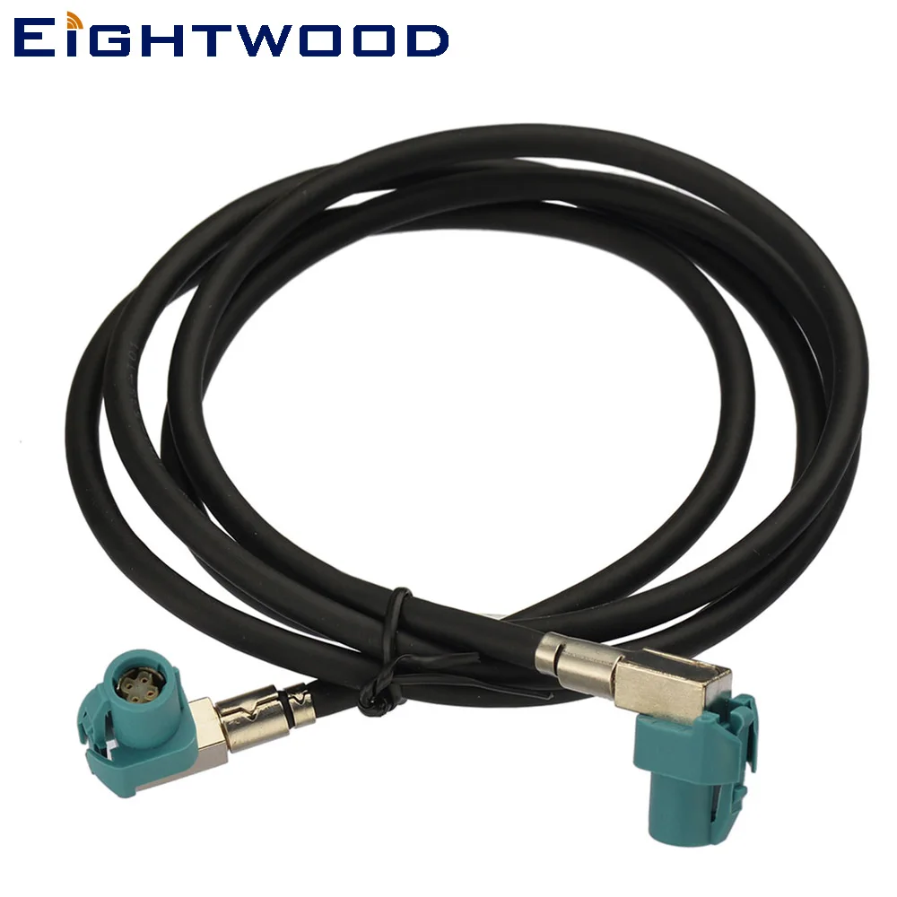 Eightwood Car Vehicle HSD LVDS Fakra Z 4 Pin Connector Plug Female Water Blue/5021 120cm Shielded Dacar 535 4-Core Coaxial Cable