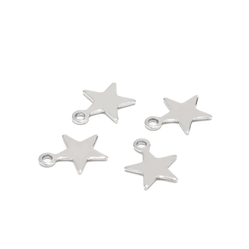 20pcs Stainless Steel GoldSilver Tone Tiny Star Charms For Bracelet Necklace Jewelry Making Accessories