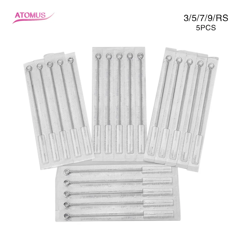 

5pcs Professional Assorted Sterilized Tattoo Needles 3/5/7/9RS Agujas Microblading Naalden Permanent Makeup Supply Accesories