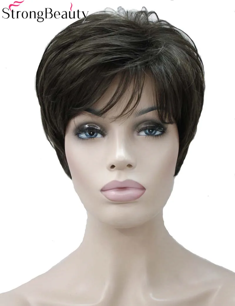 StrongBeauty Short Straight Wigs Synthetic Women Hair Natural Wig Many Colors