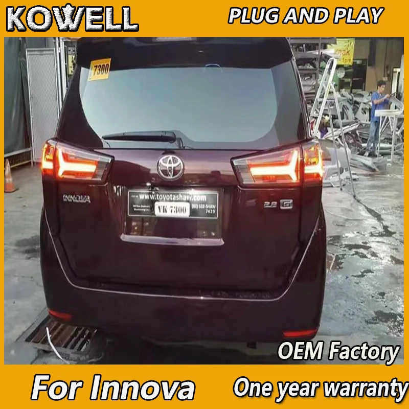 

KOWELL автомобильный Стайлинг для Toyota Innova 2016 2017 задний фонарь светодиодный движущийся сигнал светильник DRL + тормозной светильник Audi Стиль высокой яркости