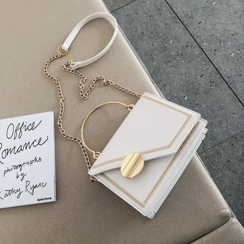 Elegant Female Small Tote bag Winter New High Quality PU Leather Women's Designer Handbag Lock Chain Shoulder Messenger Bag