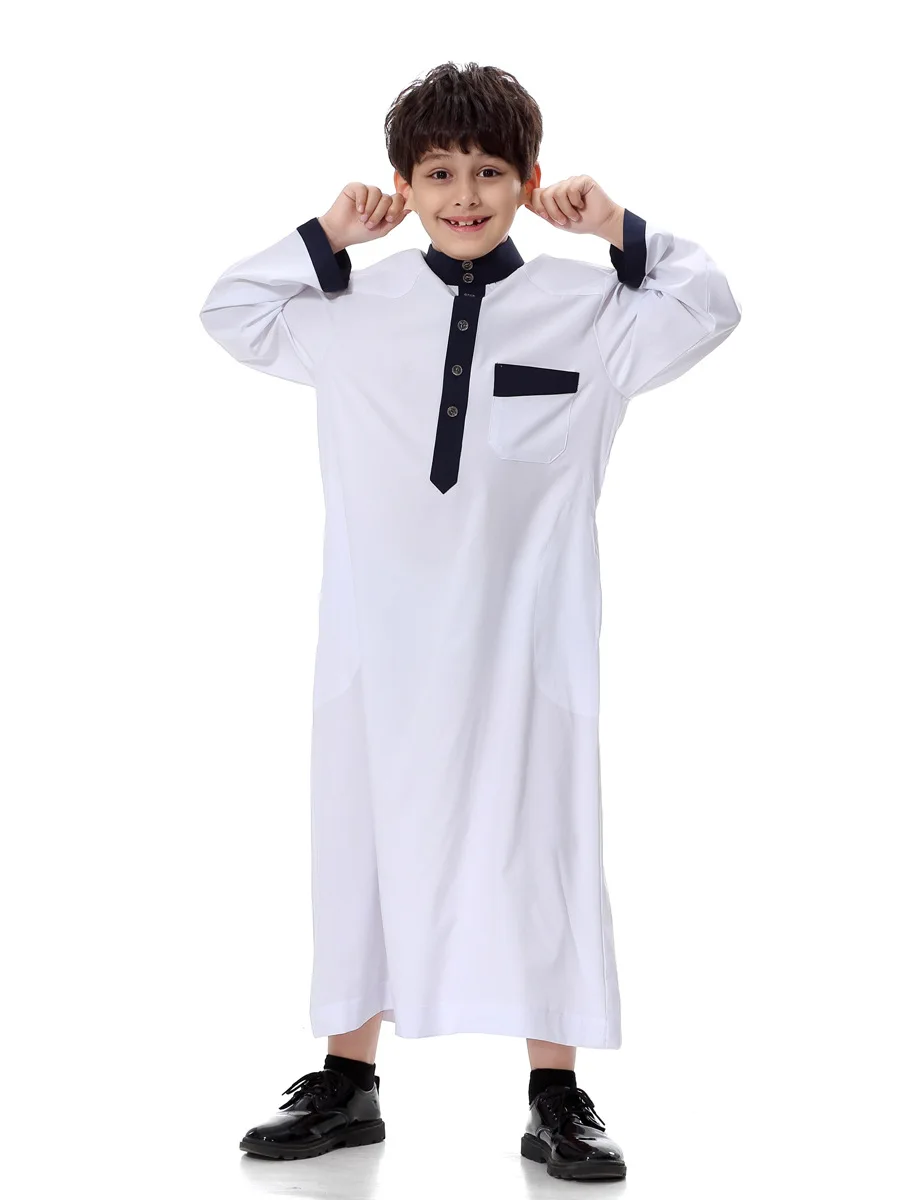 ปากีสถาน Boy เสื้อผ้าอิสลาม Abaya เด็ก Jubah มุสลิมชุดเด็ก Jubba Thobes อินเดีย Kurta Saudi อาหรับชุด Kaftan CN-051