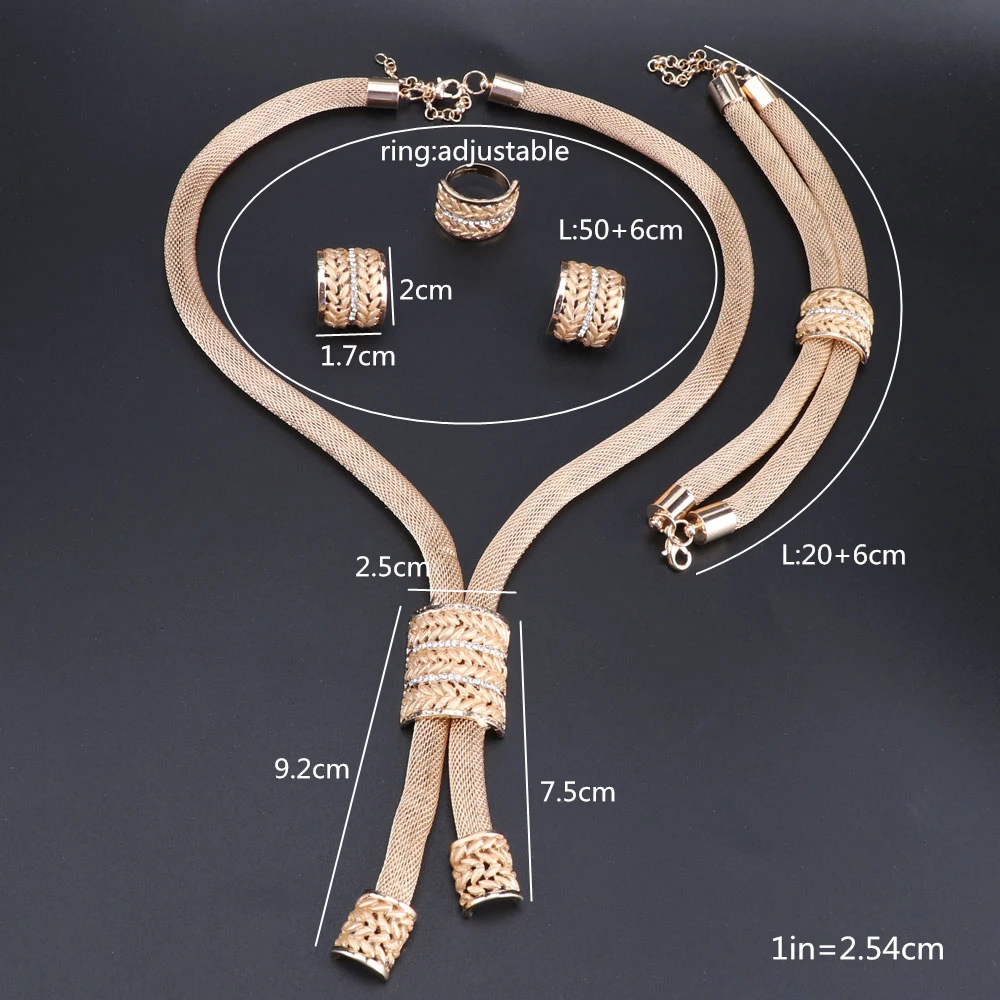 CYNTHIA Fashion Wedding Dubai Africa Nigeria African Jewelry Set Gold-color Necklace Earrings Romantic Women Bridal Jewelry Se