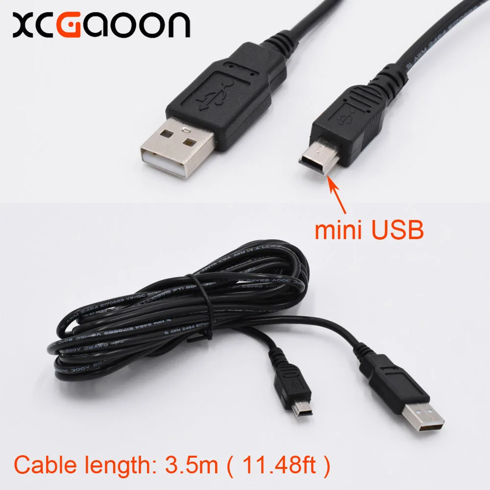 

XCGaoon Quality Car Charging mini USB Cable for Car DVR Camera Video Recorder / GPS / PAD etc, Cable lengh 3.5m ( 11.48ft )