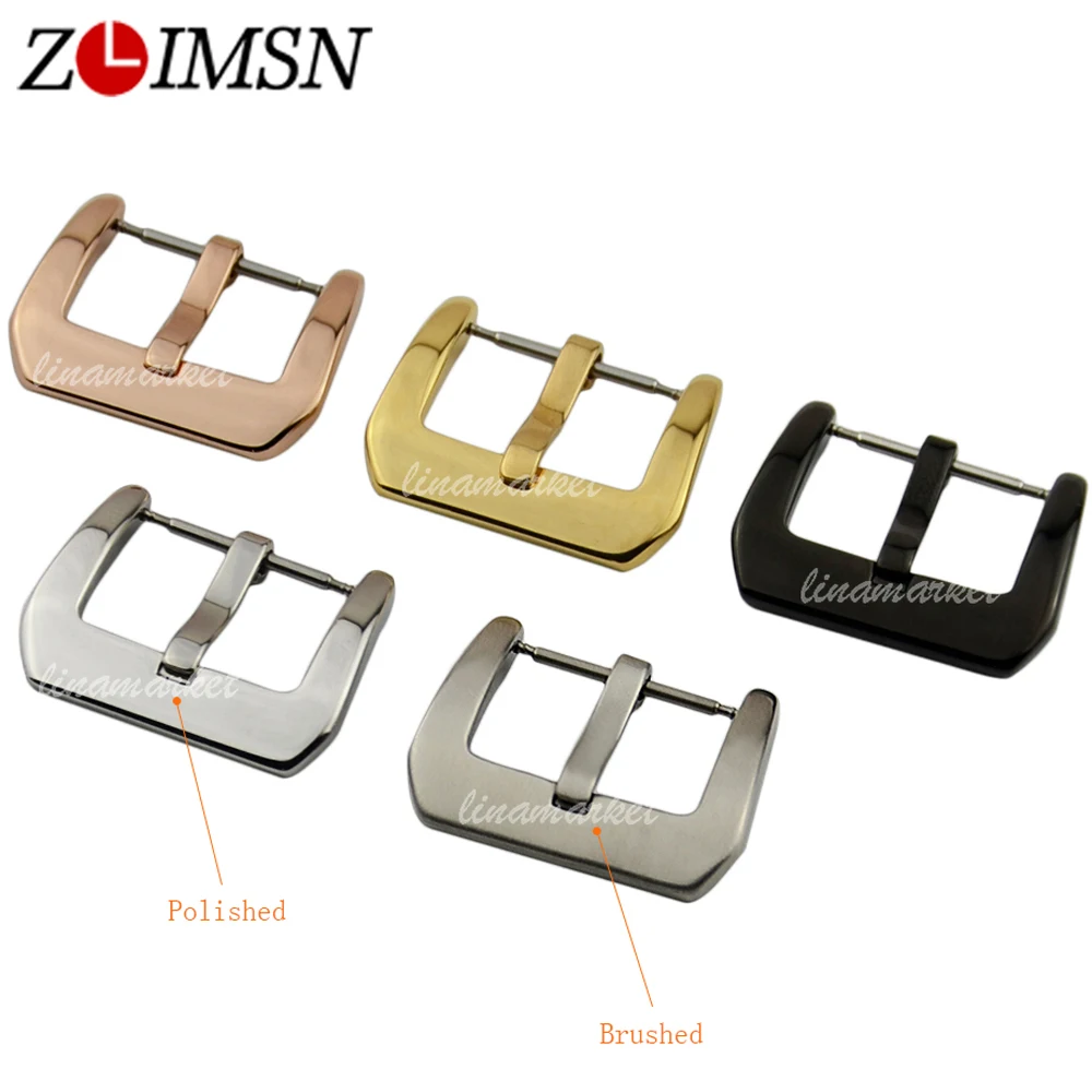 

ZLIMSN Metal Buckle for Watchbands Silver Brushed Watch Band Pin Buckles Straps Clasp Replacement Relojes K30