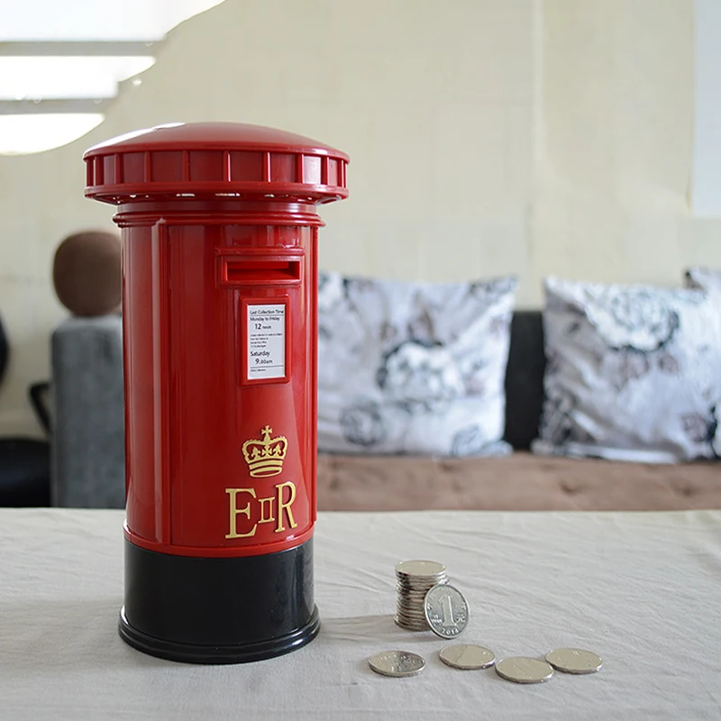 Creative personality, retro post box lamp, charging desk lamp, touch touch, dimming LED light, deposit box, large code deposit