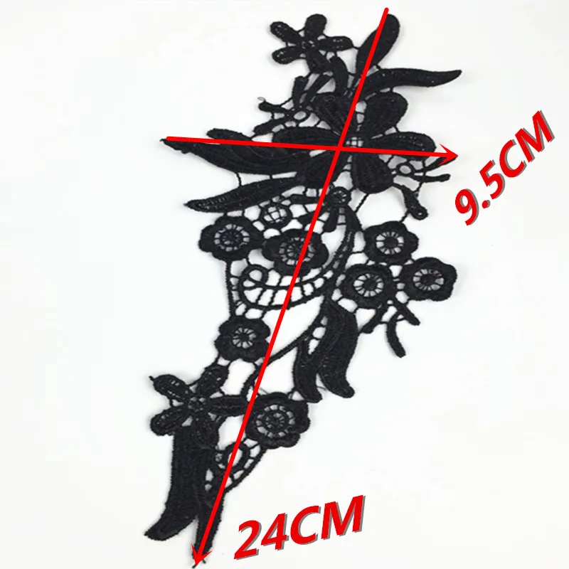 1 Set Embroidery Venise Black Rose Flower Lace Neckline Collar, DIY Collar Lace Fabrics For Sewing Crafts Patch Scrapbooking