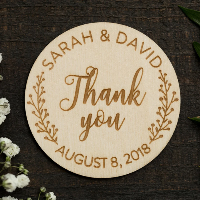 Wooden Thank You Favor Magnets Wooden Magnets Rustic Save The Date Gift Wedding Invitation