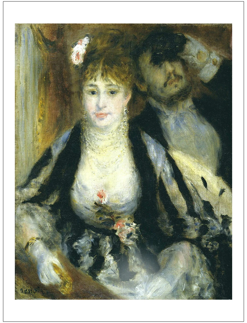 Canvas paintings frameless paintings masterpiece reproduction Pierre Auguste Renoir - The Theater Box, 1874