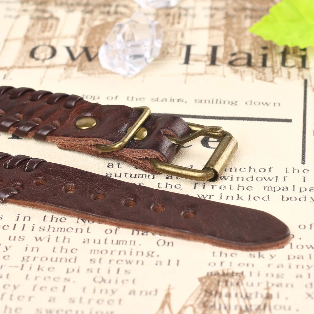 2024 Trend Personalized Jewelry Vintage Long Section Brown Leather Bracelets For Women Simple Cuff Weave Belt Buckle Bracelet