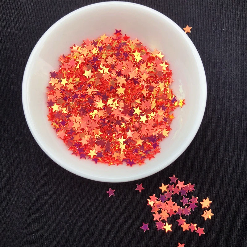 10g/Pack Glittering False Nail Star Sequins 4mm Star Glitter Paillettes powder Craft nail fabric sequin, Slime Wedding Decro