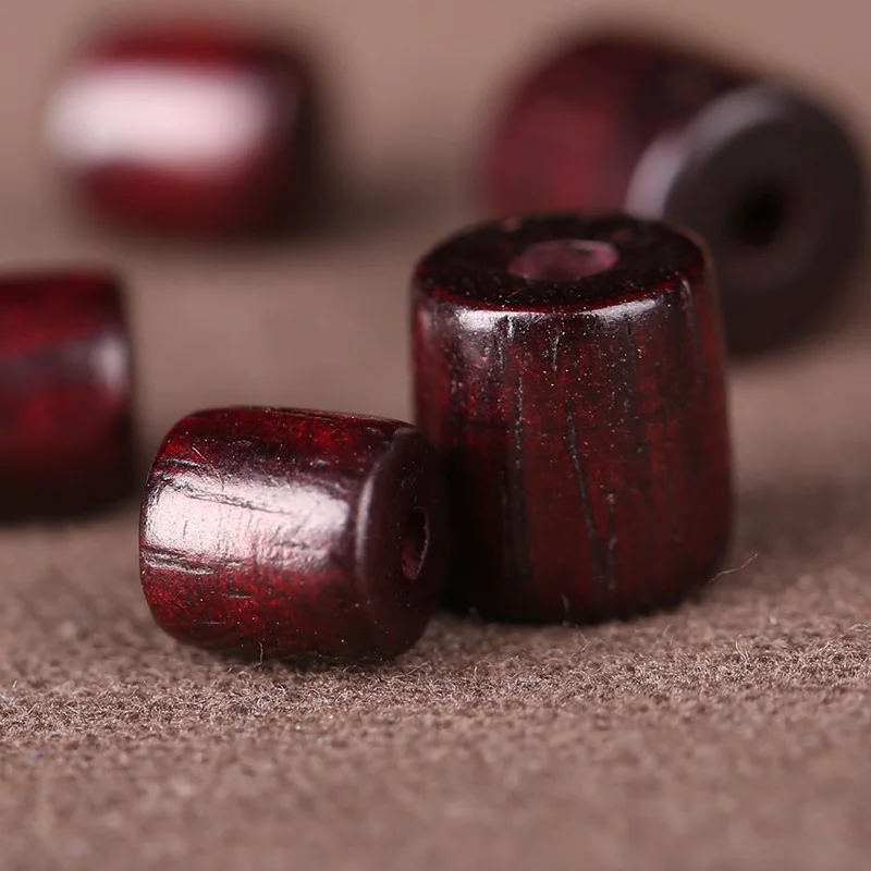 Wholesale 50pcs 6mm/8mm Red Rosewood Loose Beads Natural Sandalwood Cylinder Barrel Wood Bead for DIY Jewelry Making Finding