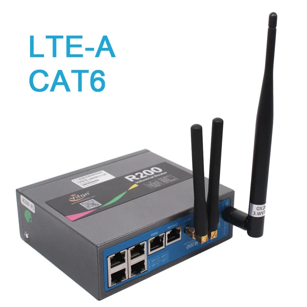 Support Carrier Aggregation 802.11AC Gigabit Ethernet LTE-A Cat6 300Mbps industrial 4G LTE WIFI router with Sim card slot