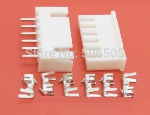 

Free shipping 2.54mm 6pins connector socket and plug with terminal 50pcs/lot