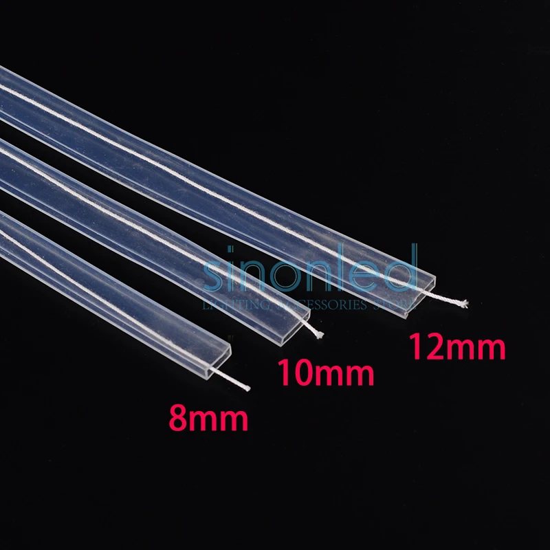 SMD 5050 3528 3014 Ws2801 Ws2811 Ws2812b 방수 LED 스트립 조명용 실리콘 튜브, 캡 IP67, 5 m, 8mm, 10mm, 12mm