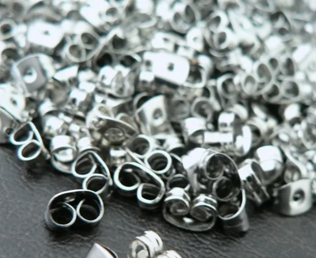 

500pcs Lot in bulk shiny Stainless steel earring back ear plug ear cap for studs DIY jewelry accessories