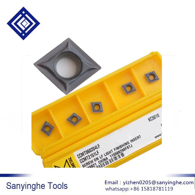 

High hardness sanyinghe 5 pcs/lots CCMT060202LF KC5010/CCMT060204LF KC5010 cnc carbide inserts for stain steel