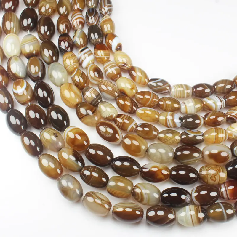 Oliva rice 6x12mm 15x45mm Botswana Agates Persia Sardonyx onyx Coffe stripe Natural stone Oval DIY Loose Beads 15\