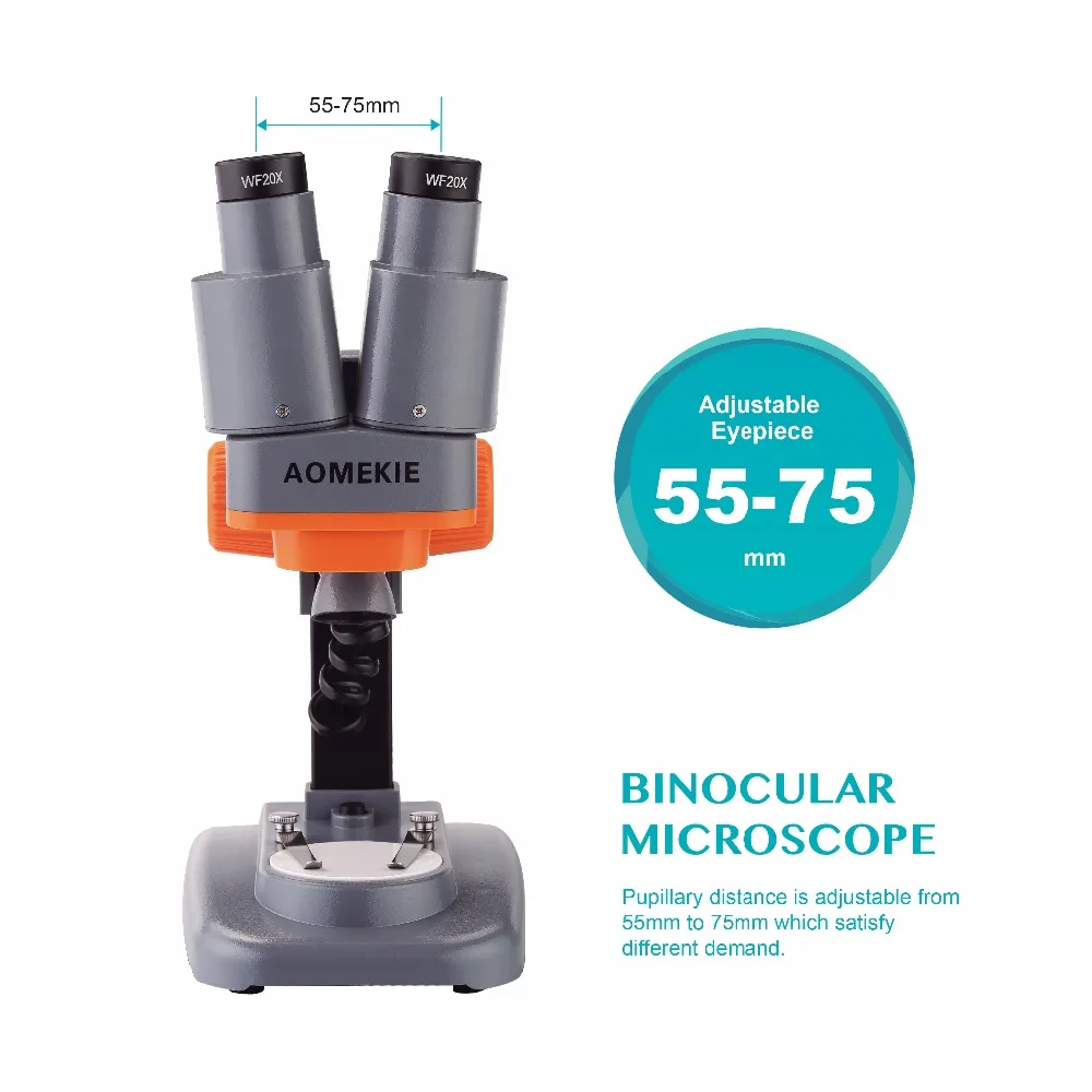 AOMEKIE-microscopio estéreo Binocular para niños, herramienta de reparación de teléfono, 40X, LED, PCB, soldadura, espécimen Mineral, observación de Ciencia, Educación