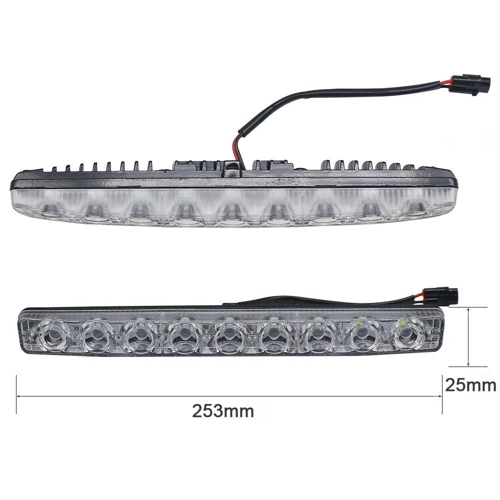 LED Daytime Running Lights with Lens DC 12V Super White 6000K DRL Fog Lamps Waterproof Car High Power Aluminum