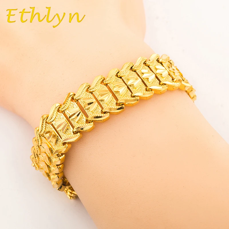 Ethlyn Men  Bracelet  Jewelry  Hip hop style High quality  gold Color preserving Persistence  MEN  gift  B002