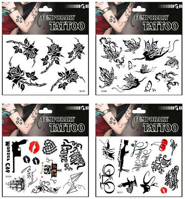 

Wholesale Excellent Temporary Tatuajes Face Body Leg Tattoo Disposable Body Tattoo Sticker Scar Post Tattoo 500pks free shipping