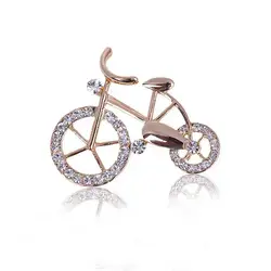 Fashion Personality Crystal Bicycle Brooch Men And Women Gift Fashion Suit Accessories Needle Bride Brooch For Women
