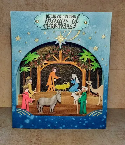 Металлические трафареты для скрапбукинга Christmas Fireplace Reindeer Sled Forest Animals