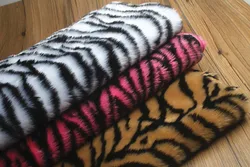 160*50 cm 2 centimetri a pelo lungo Jacquard Volpe imitazione faux fur tessuto, zebra di stampa jacquard fuax pelliccia peluche tessuto per patchwork