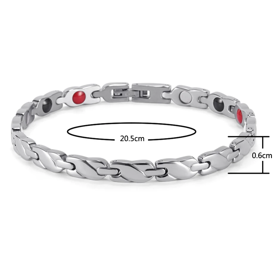 WelMag Health Bracelet Magnetic Ion Germanium Energy Stainless Steel Bracelet & Bangles Magnetotherapy Holagram Bracelet For Men