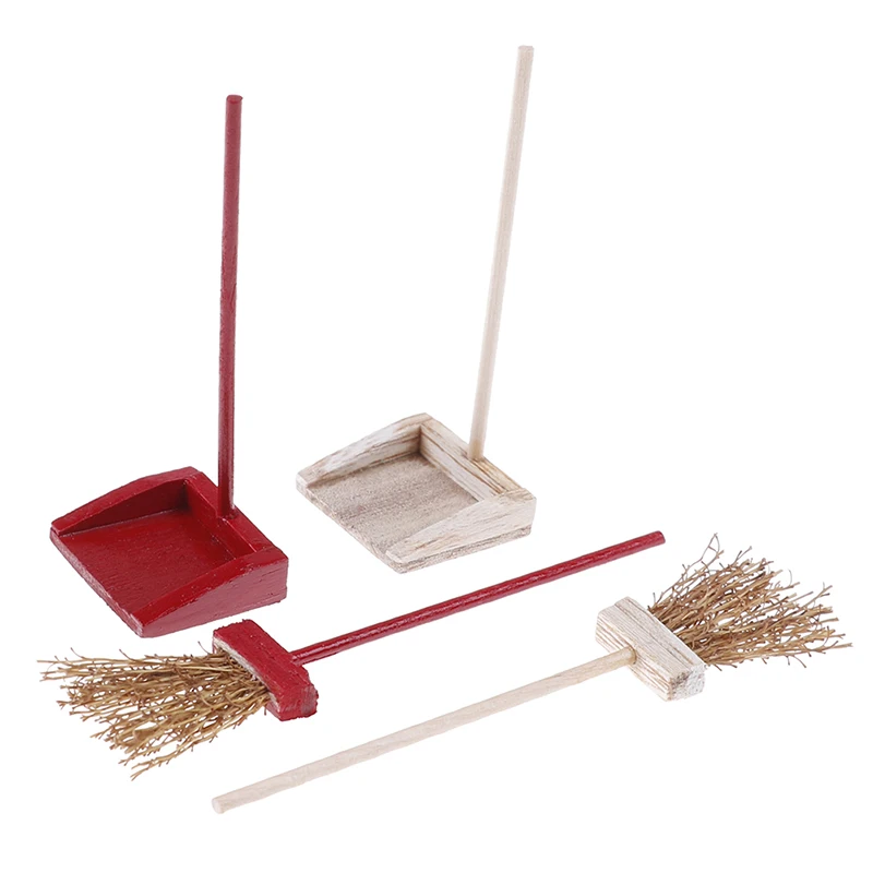 1:12 Dollhouse Miniature Fairy Garden Broom Cleaning Tools Furniture Toys