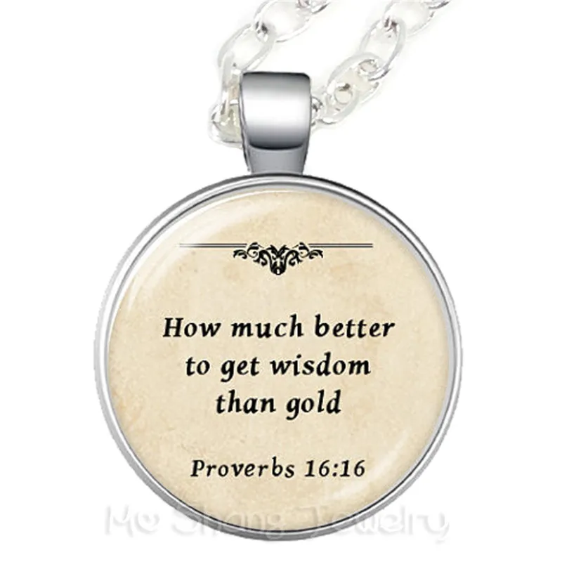 How Much Better To Get Wisdom Than Gold Glass Choker Necklace Gift  For Friends A Lot Of Motivating Necklaces Can Choice