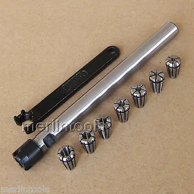 C10 ER8M 100L Collet Chuck Holder + 7PCs Precision ER8 Spring Collet Set+ Wrench