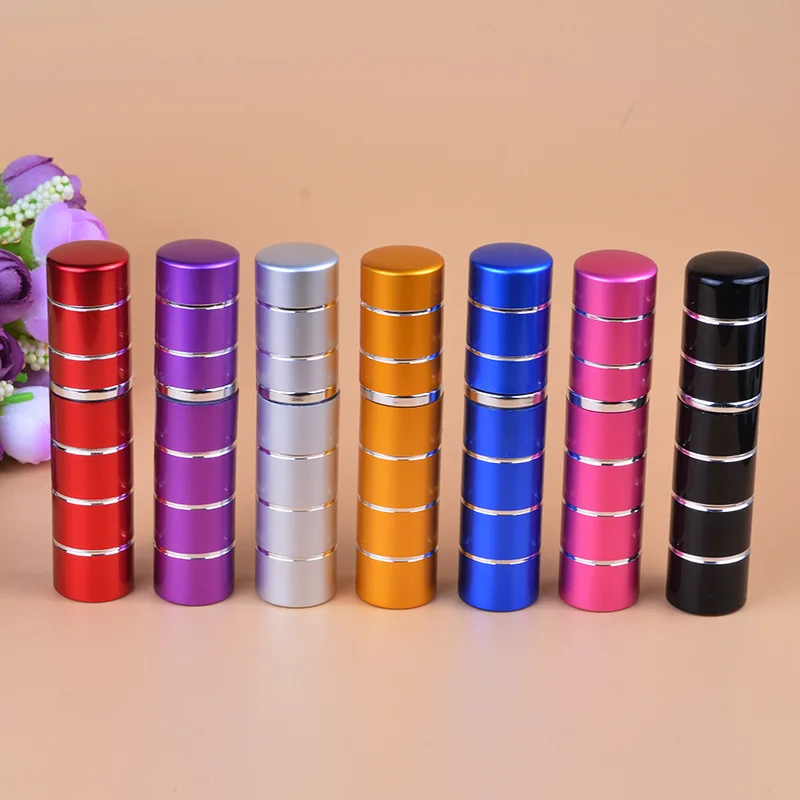 50pcs/Lot 5ml Pump Refillable Atomizer eau de Parfum Aluminum Empty Cosmetic Containers Glass Perfume Bottle Spray Scent Bottle